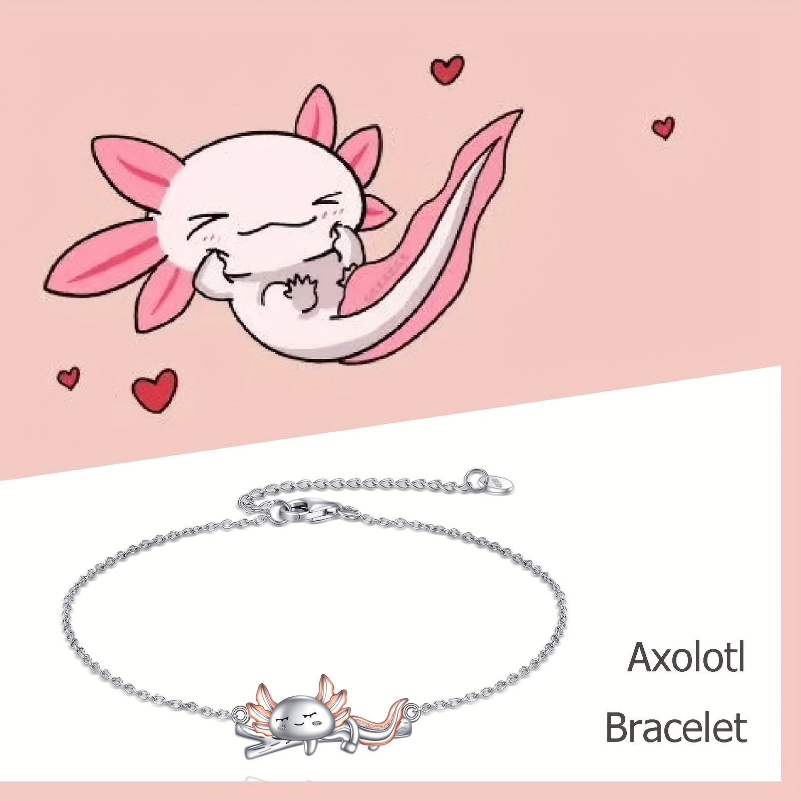 Sterling Silver Axolotl Bracelet for Women